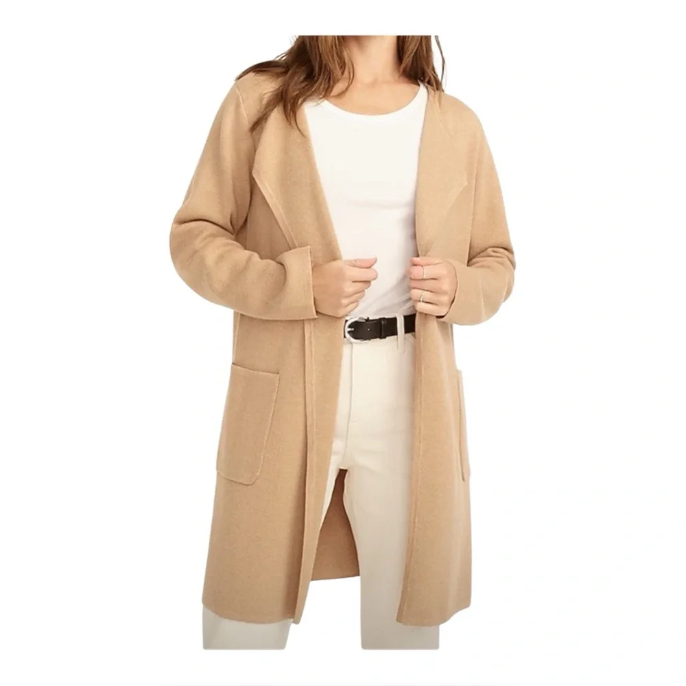 J. Crew Juliette Collarless Light Academia Preppy Sweater Merino Wool Blazer